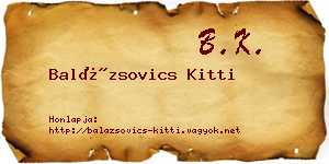 Balázsovics Kitti névjegykártya